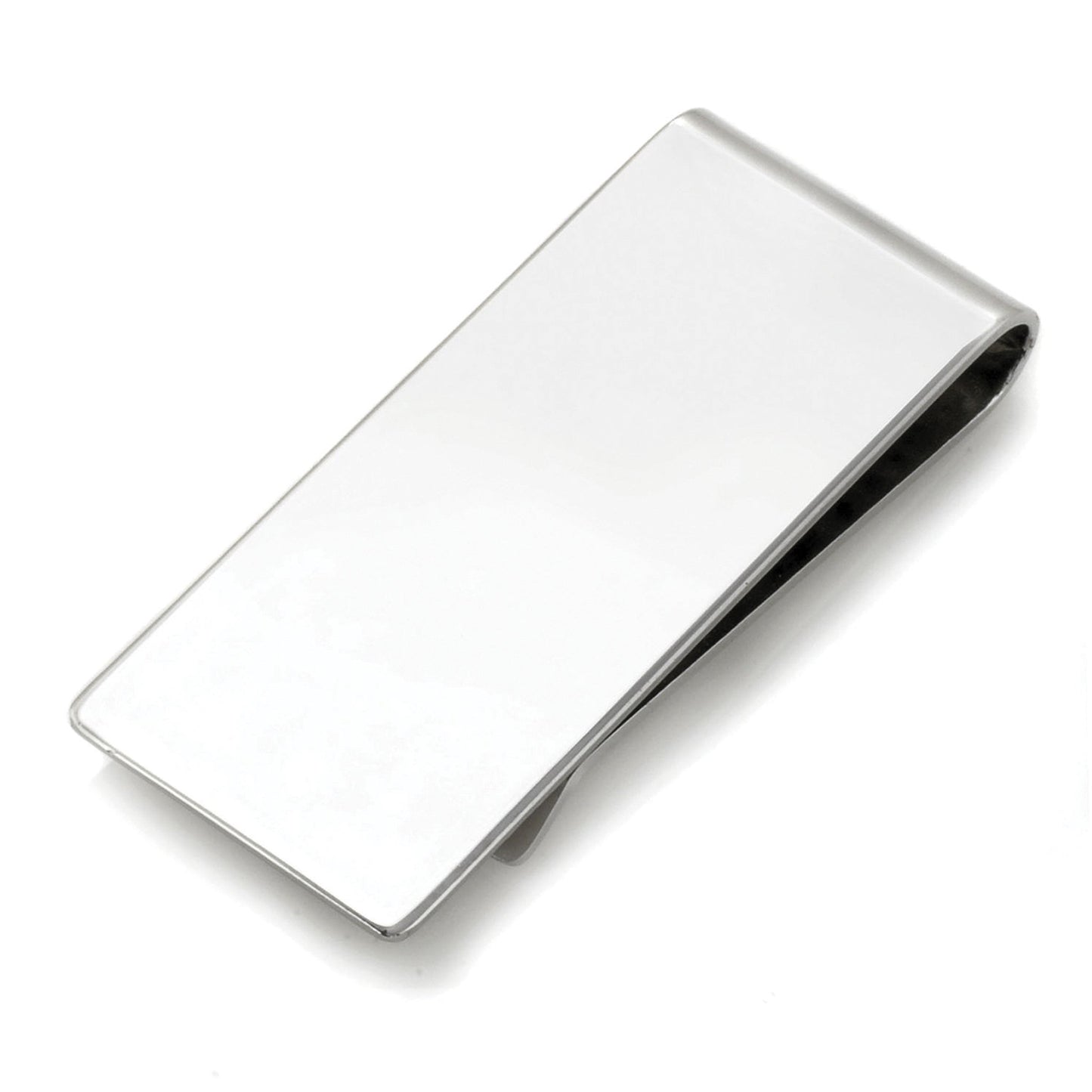 A 7 and 8" sterling silver polished money clip displayed on a neutral white background.