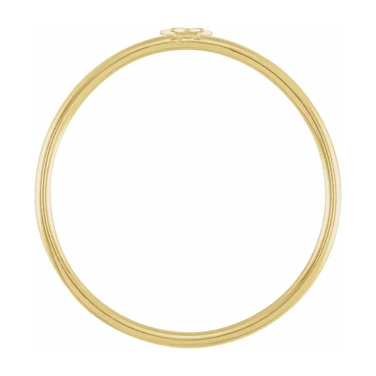 Stackable 14k Yellow Gold Star Women's Ring