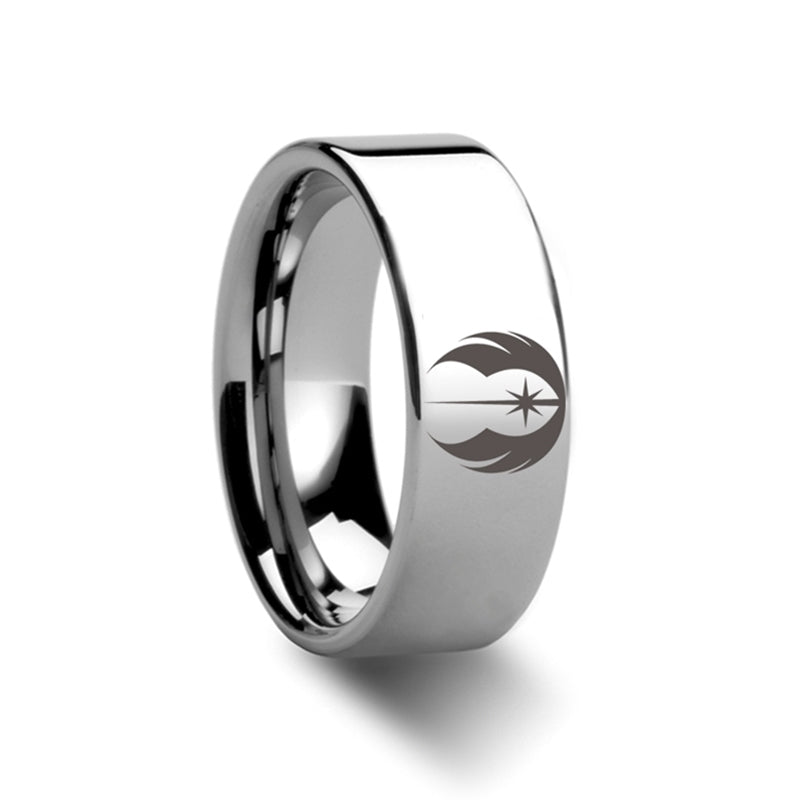 Star Wars Jedi Order Symbol Tungsten Wedding Band