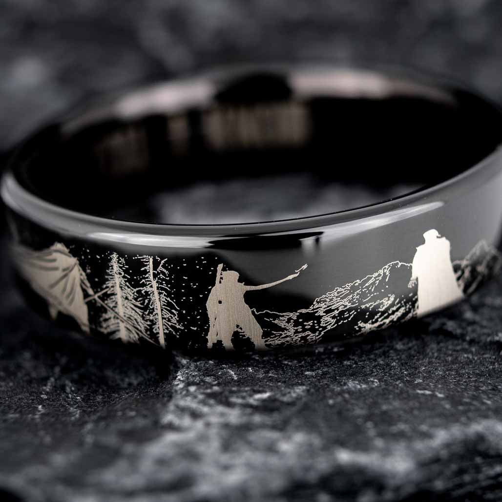 Star Wars Luke Skywalker Kylo Ren Black Tungsten Wedding Band