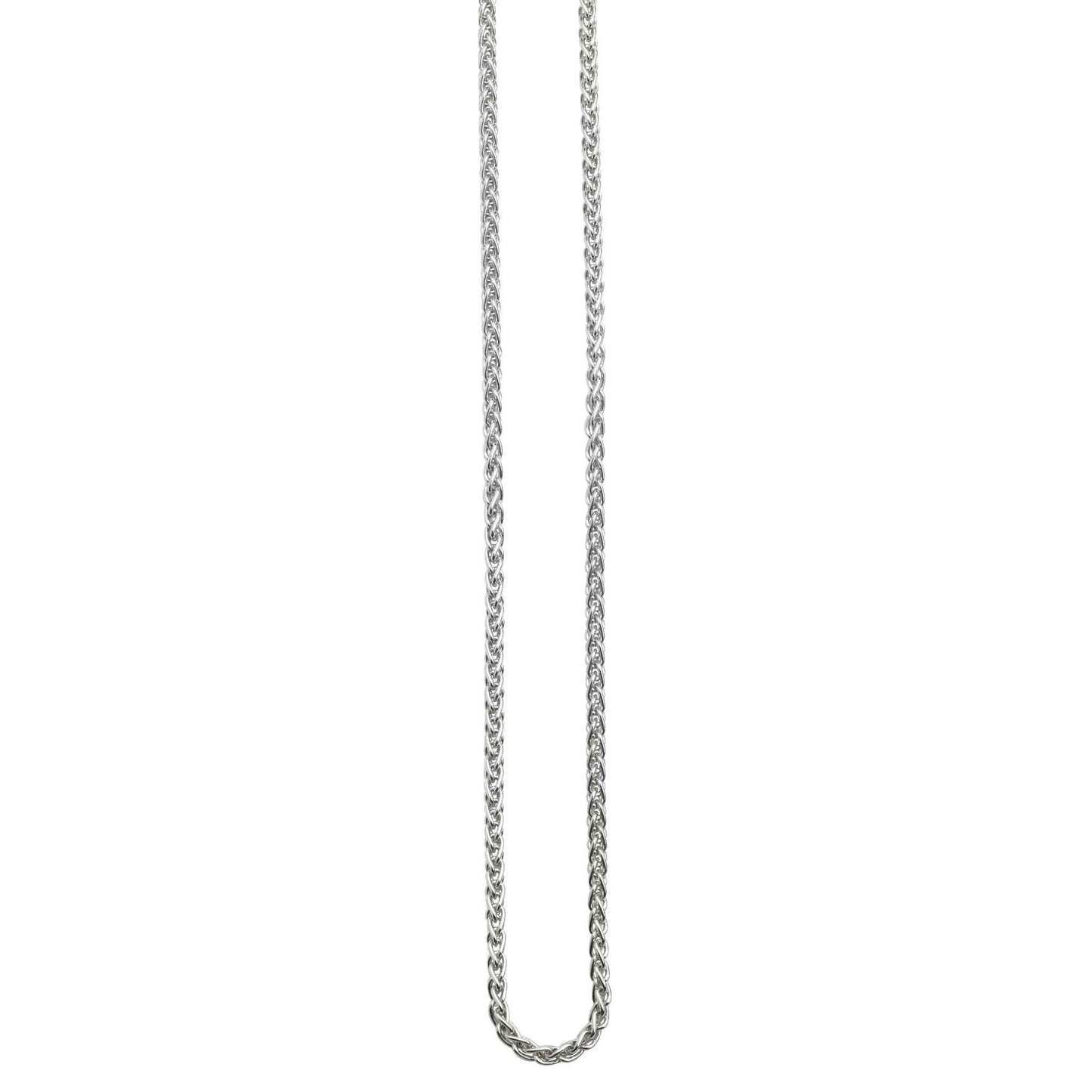 A 1.8 mm sterling silver 16" wheat chain displayed on a neutral white background.