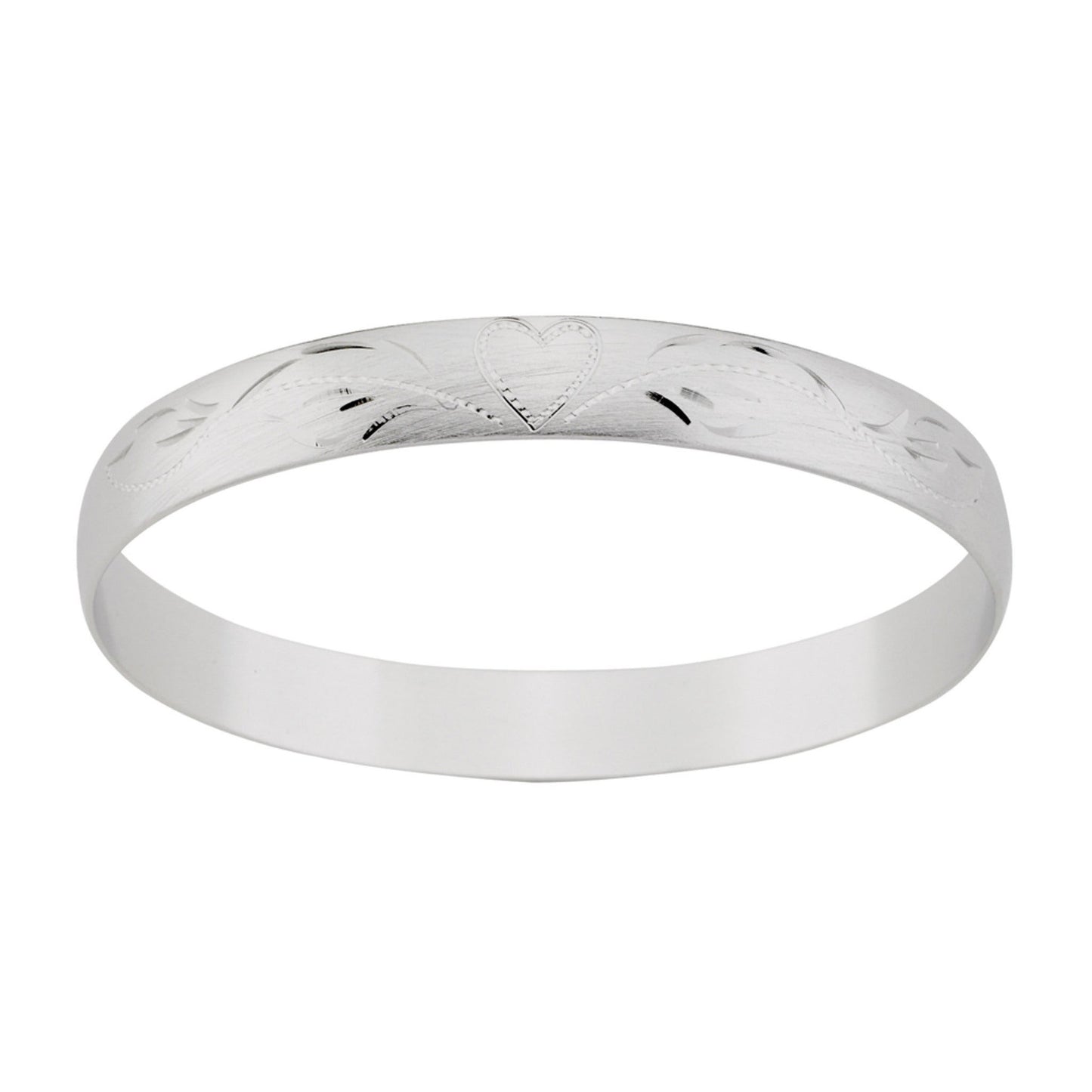 A 3/8" bangle bracelet with hand engraving displayed on a neutral white background.