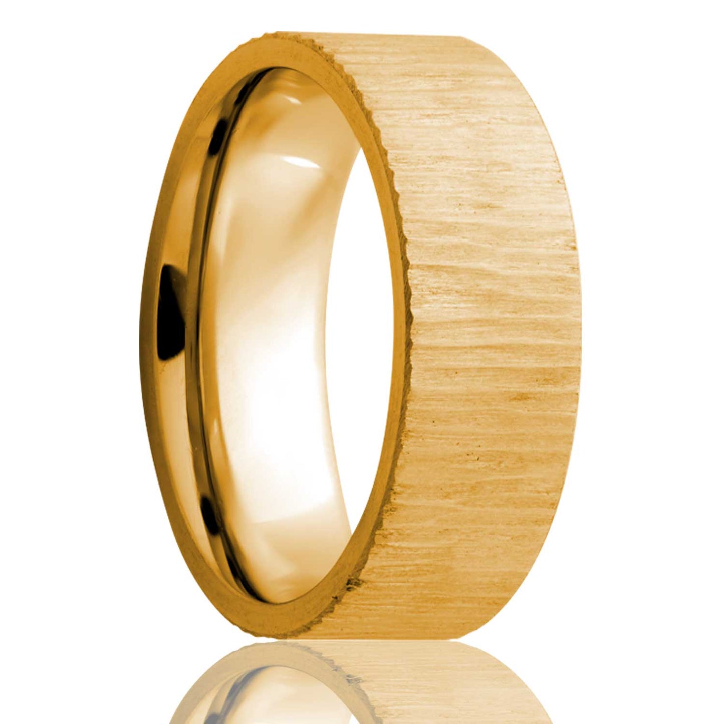 Treebark 10k Yellow Gold Wedding Band