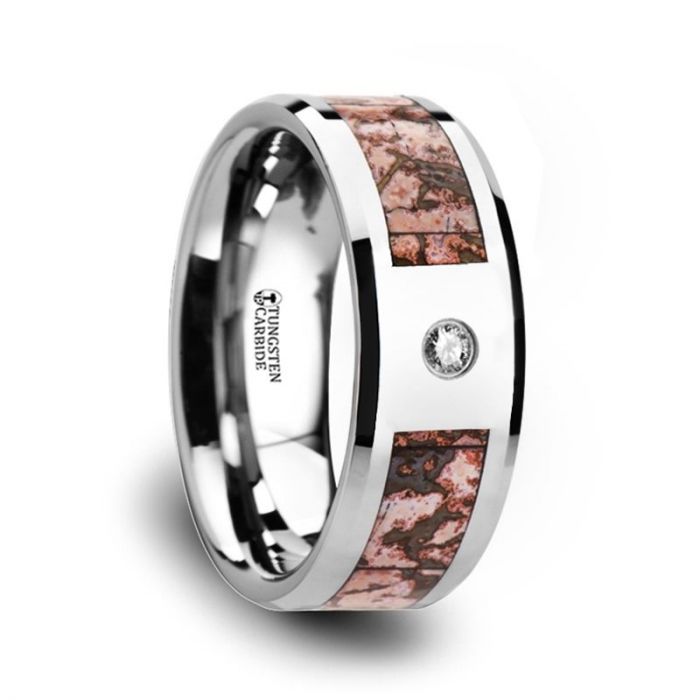 Pink Dinosaur Bone Tungsten Men's Ring Vansweden Jewelers