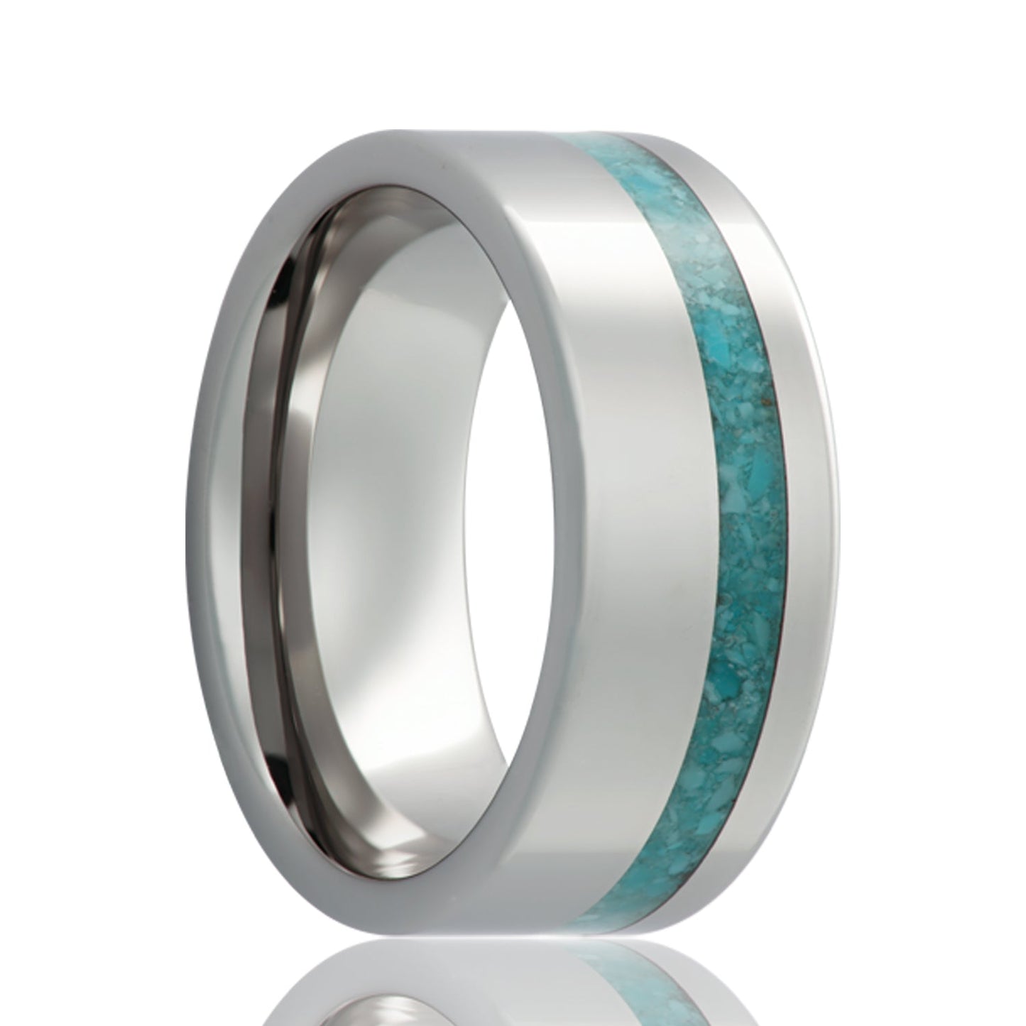 Turquoise Inlaid Tungsten Wedding Band