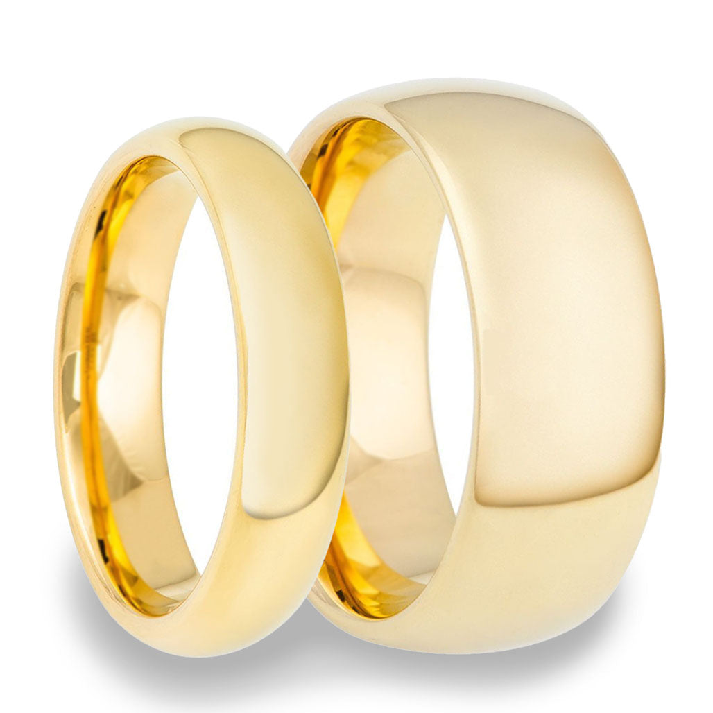Gold Tungsten Couple's Matching Wedding Ring Set Vansweden Jewelers