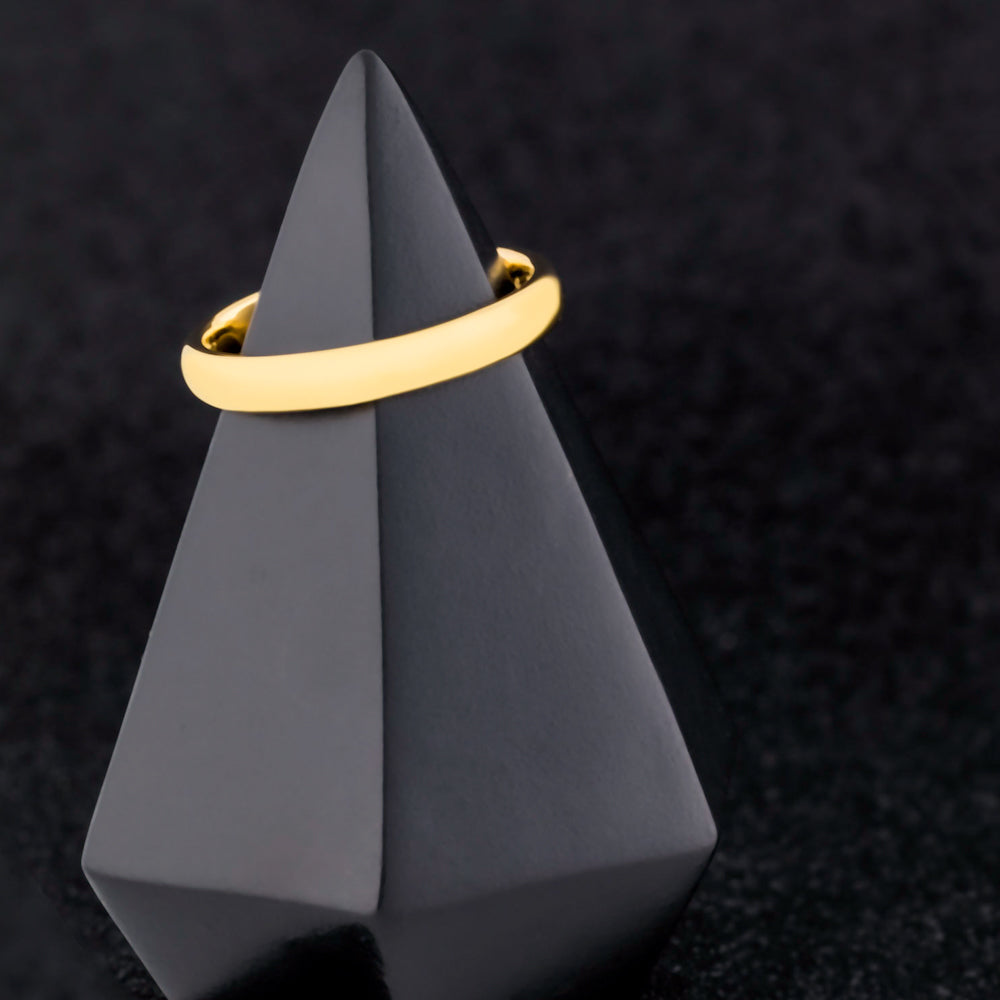 Yellow Gold Tungsten Women's Extra-Thin Stackable Wedding Band