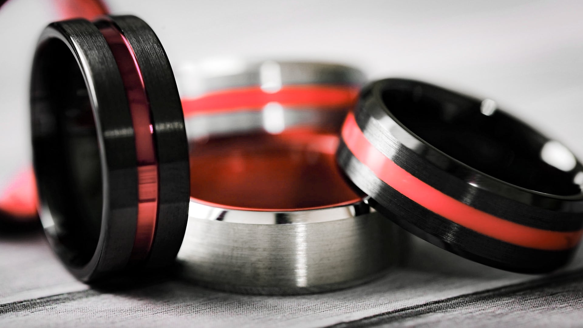 Men's Red Wedding Bands | Shop Red Rings for Men