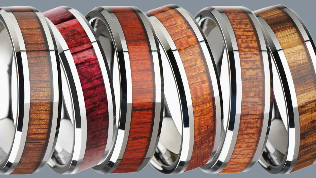 Wood Inlay Women's Wedding Bands | Vansweden Jewelers