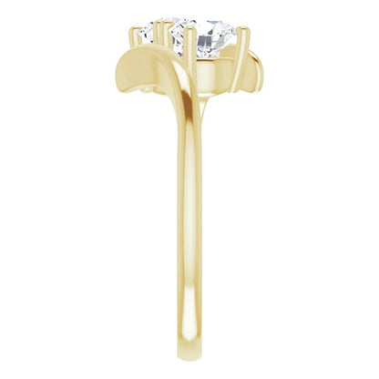 10k Gold Two Stone Moissanite Women's Engagement Ring