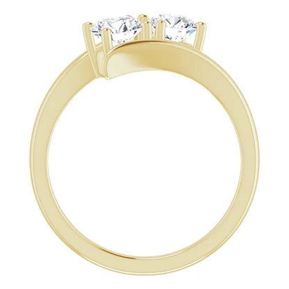 10k Gold Two Stone Moissanite Women's Engagement Ring