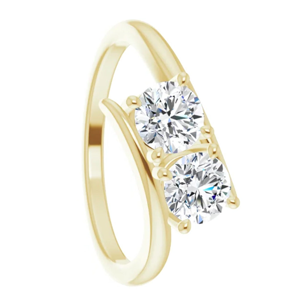 10k Gold Two Stone Moissanite Women's Engagement Ring