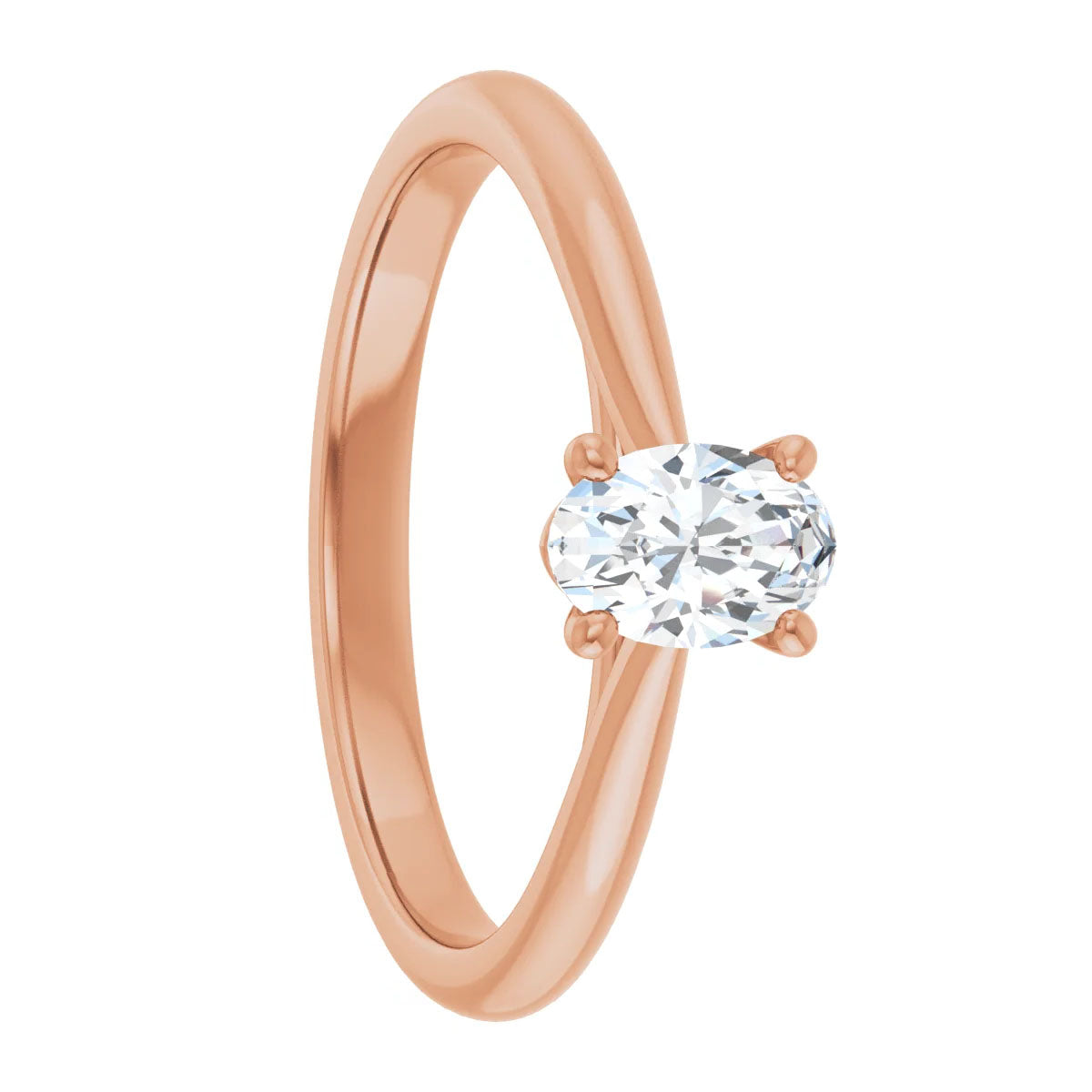 10k Gold Oval Moissanite Solitaire Women's Engagement Ring