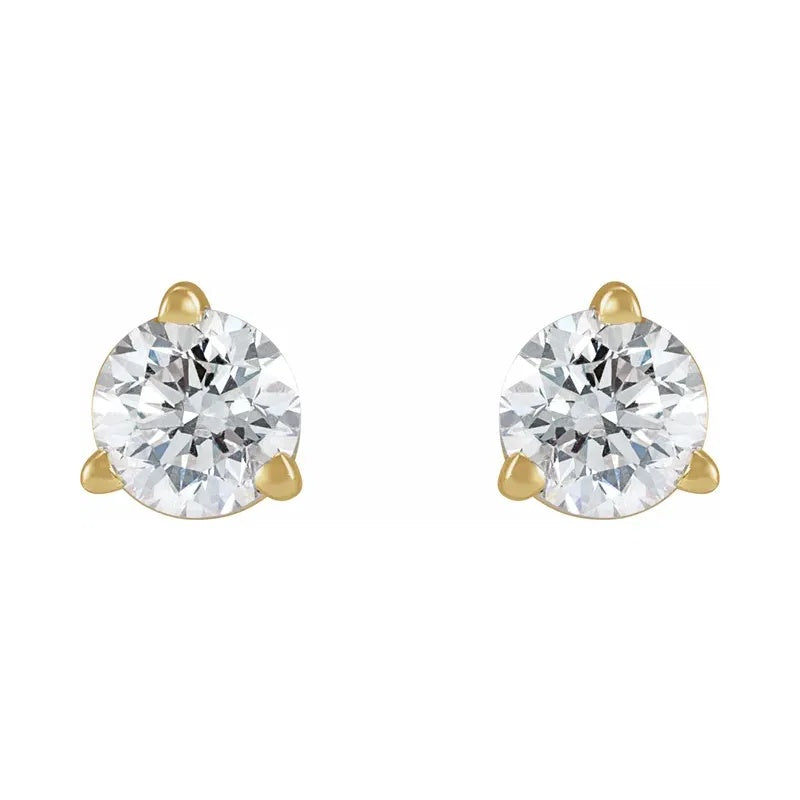 14k Gold Diamond Flat Back Earrings