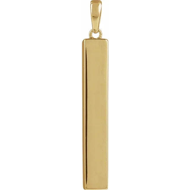 14k Yellow Gold Cremation Ashes Holder Bar Necklace
