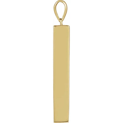 14k Yellow Gold Cremation Ashes Holder Bar Necklace