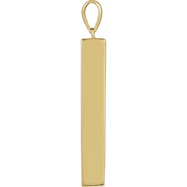 Collier de barre de support de cendres de crémation en or jaune 14 carats