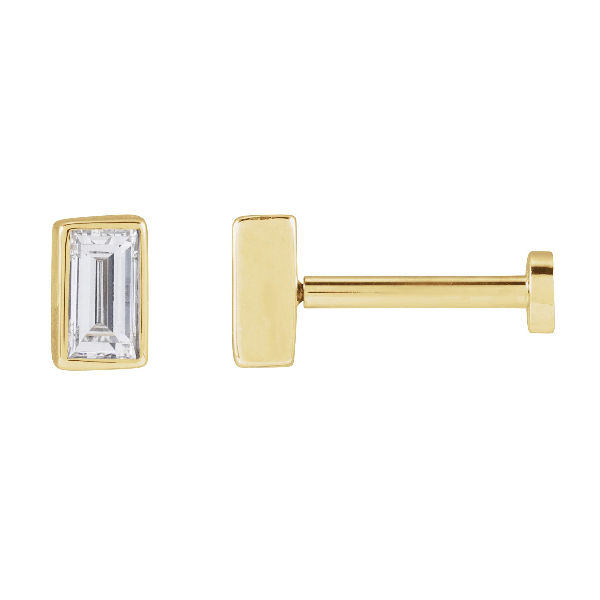 Diamond-Accented Lightning Bolt Single Flat-Back Stud Earring in 14kt  Yellow Gold | Ross-Simons | Diamond earrings for women, Diamond earing, Stud  earrings
