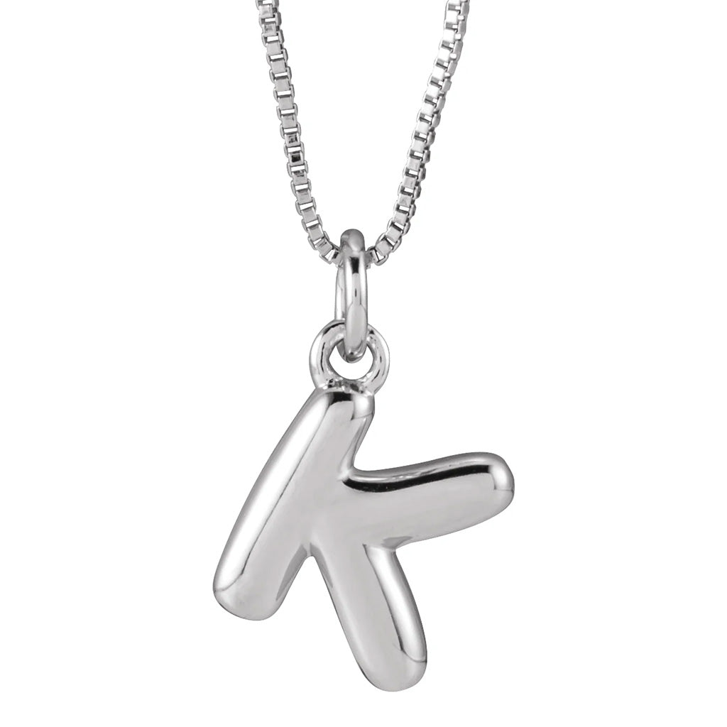 14k Gold Bubble Initial Necklace