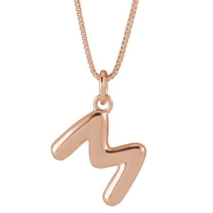 14k Gold Bubble Initial Necklace