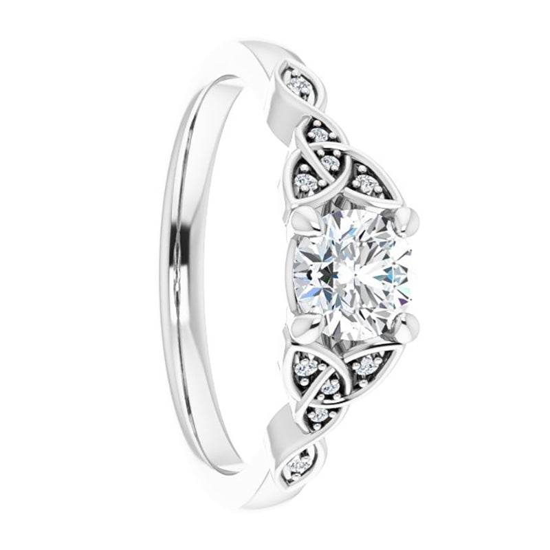 14k Gold Celtic Lab-Created Diamond Engagement Ring