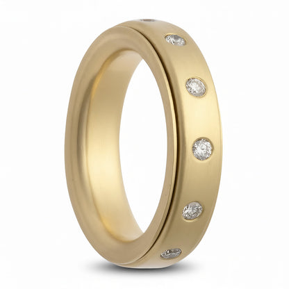 14k Gold & Diamond Spinner Wedding Band