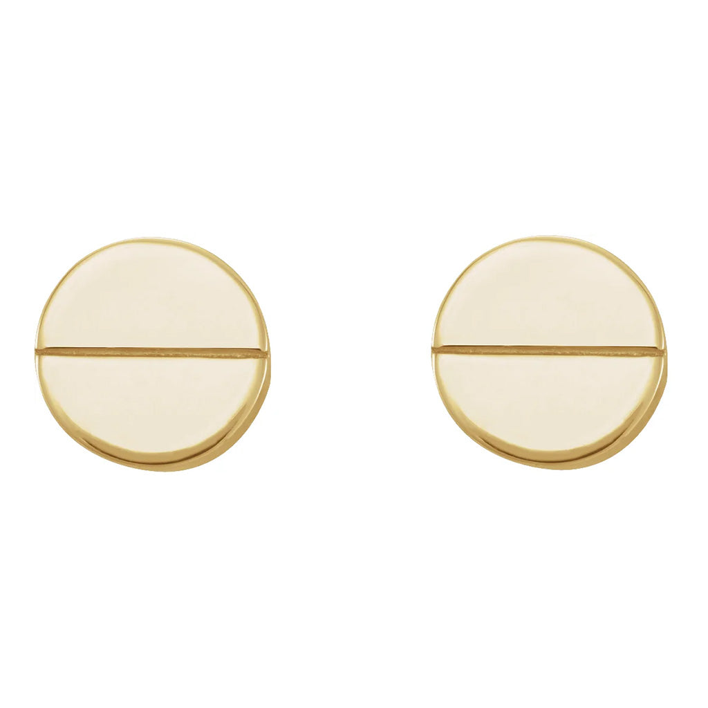 Boucles d'oreilles à dos plat en forme de vis en or 14 carats