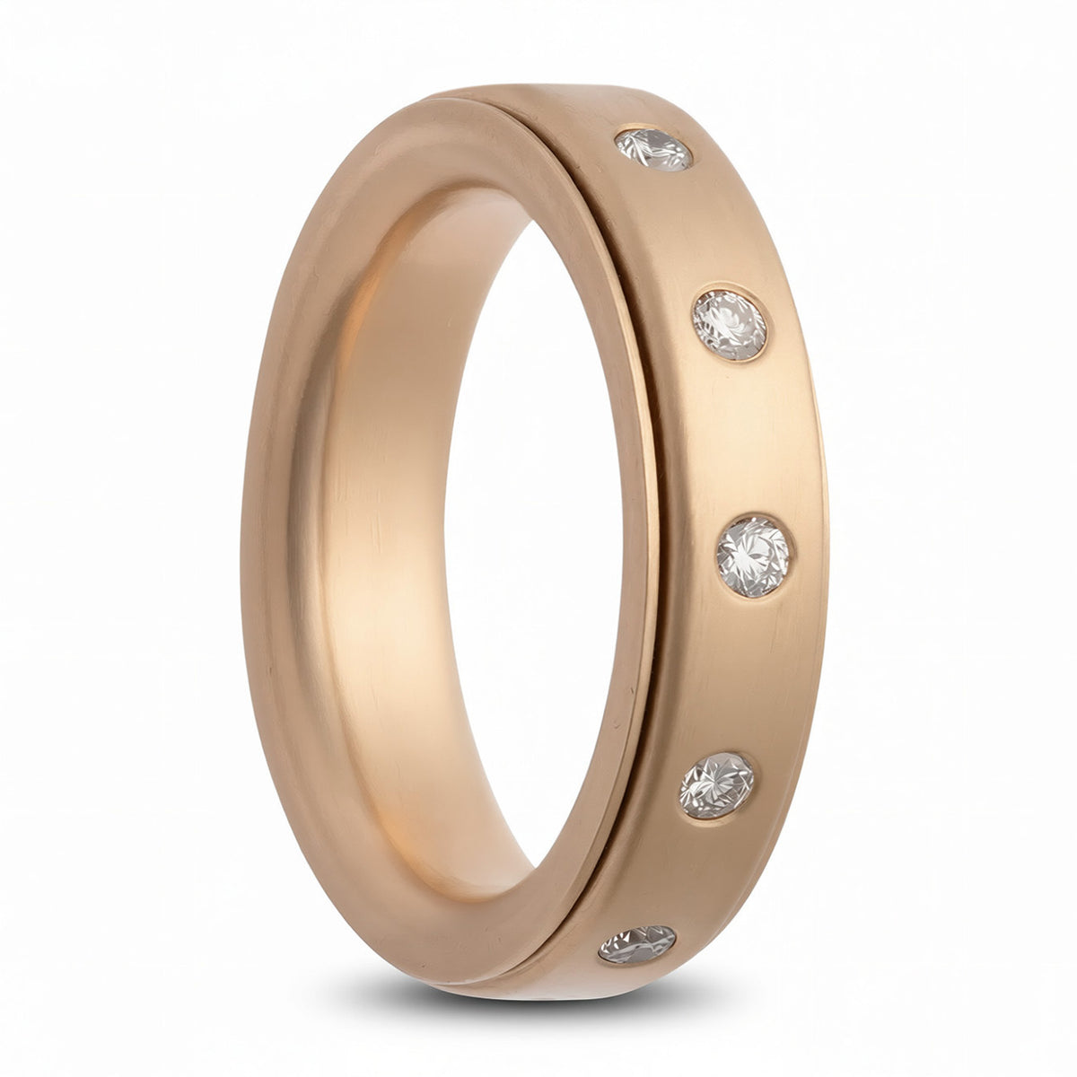 14k Gold & Lab-Grown Diamond Spinner Wedding Band