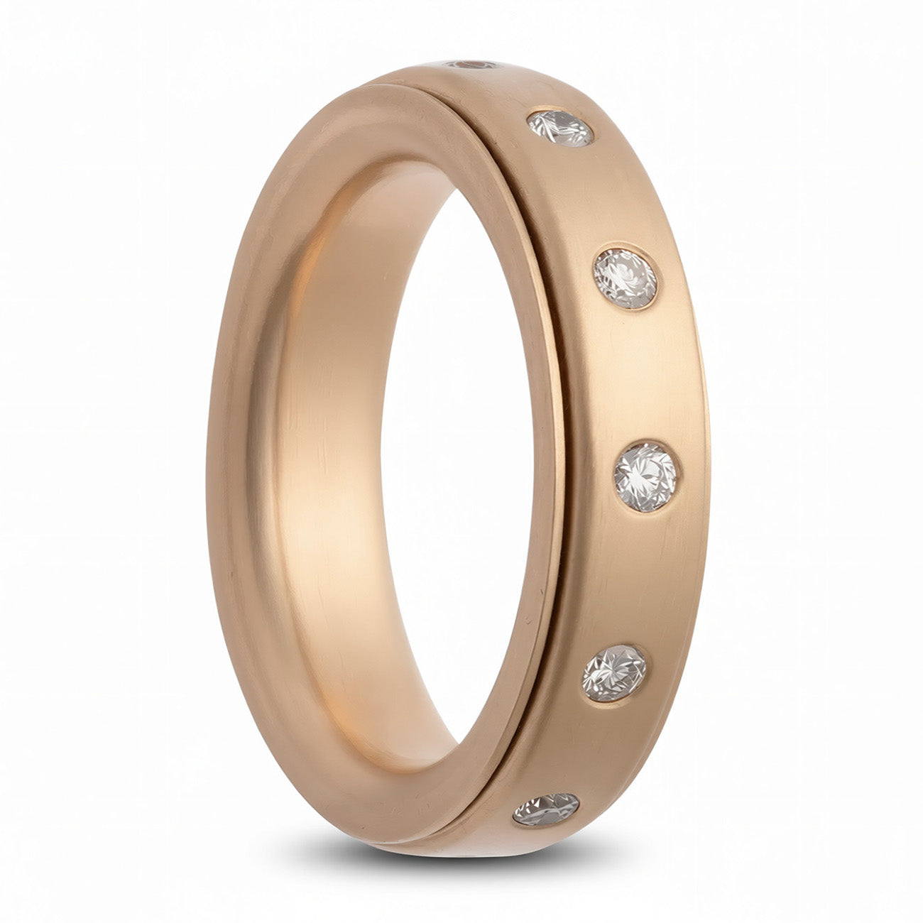 14k Gold & Diamond Spinner Wedding Band