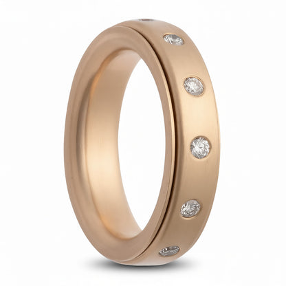 14k Gold & Diamond Spinner Wedding Band