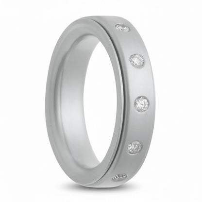 14k Gold & Lab-Grown Diamond Spinner Wedding Band