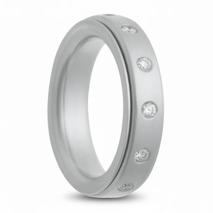 14k Gold & Diamond Spinner Wedding Band
