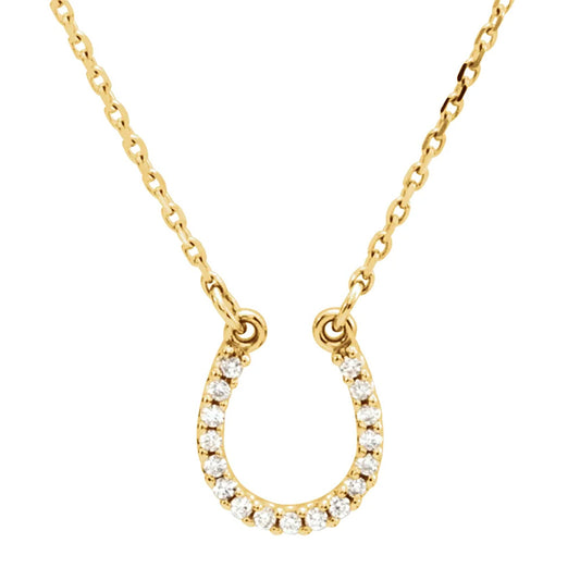 14k Gold Diamond Horseshoe Necklace