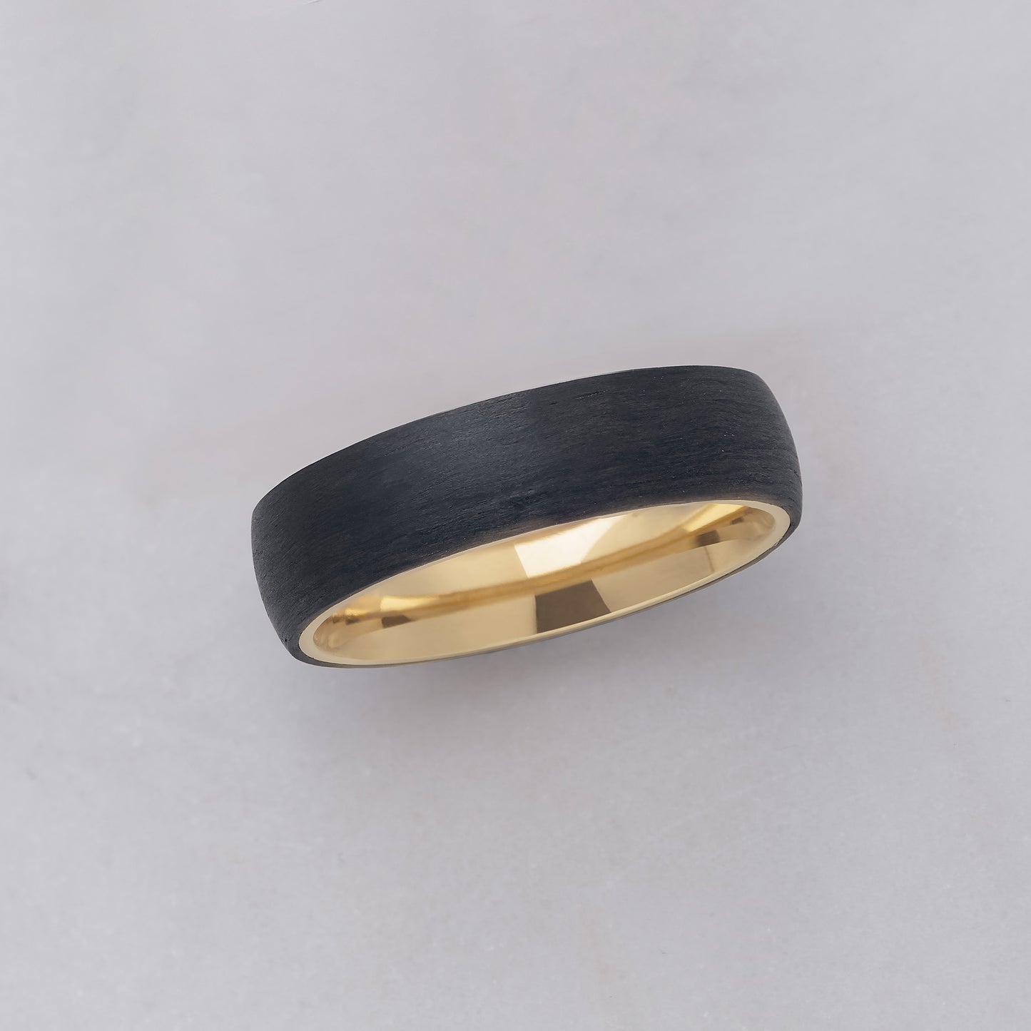 18k Yellow Gold Plated Contrasting Interior Titanium Men's Wedding Band