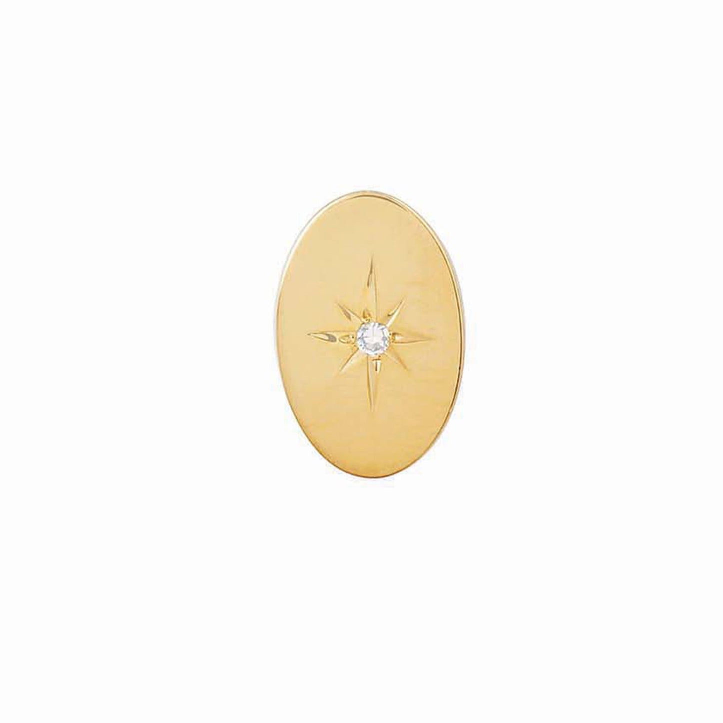 14k Gold Oval Tie Tack with Star Set Diamond