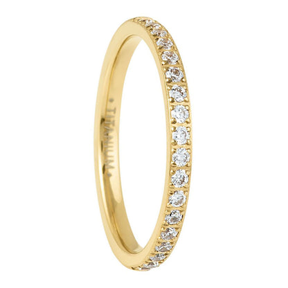 Alliance pour femme en titane avec zircon cubique