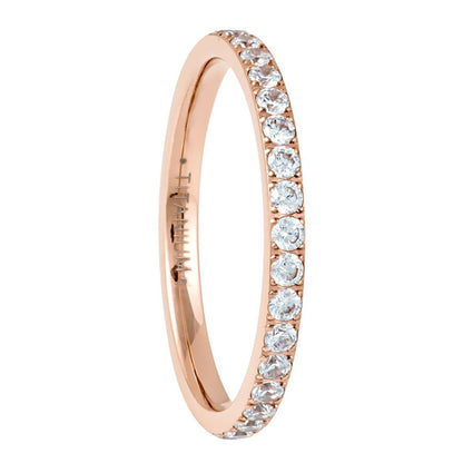 Alliance pour femme en titane avec zircon cubique