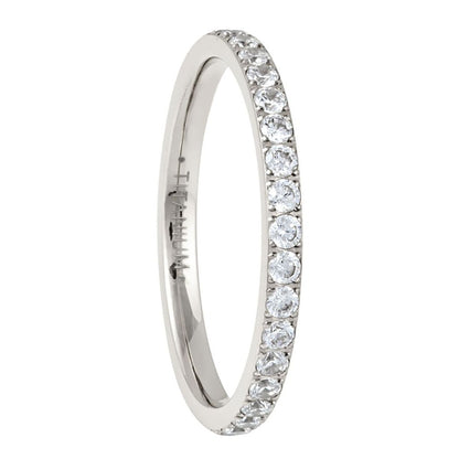 Alliance pour femme en titane avec zircon cubique