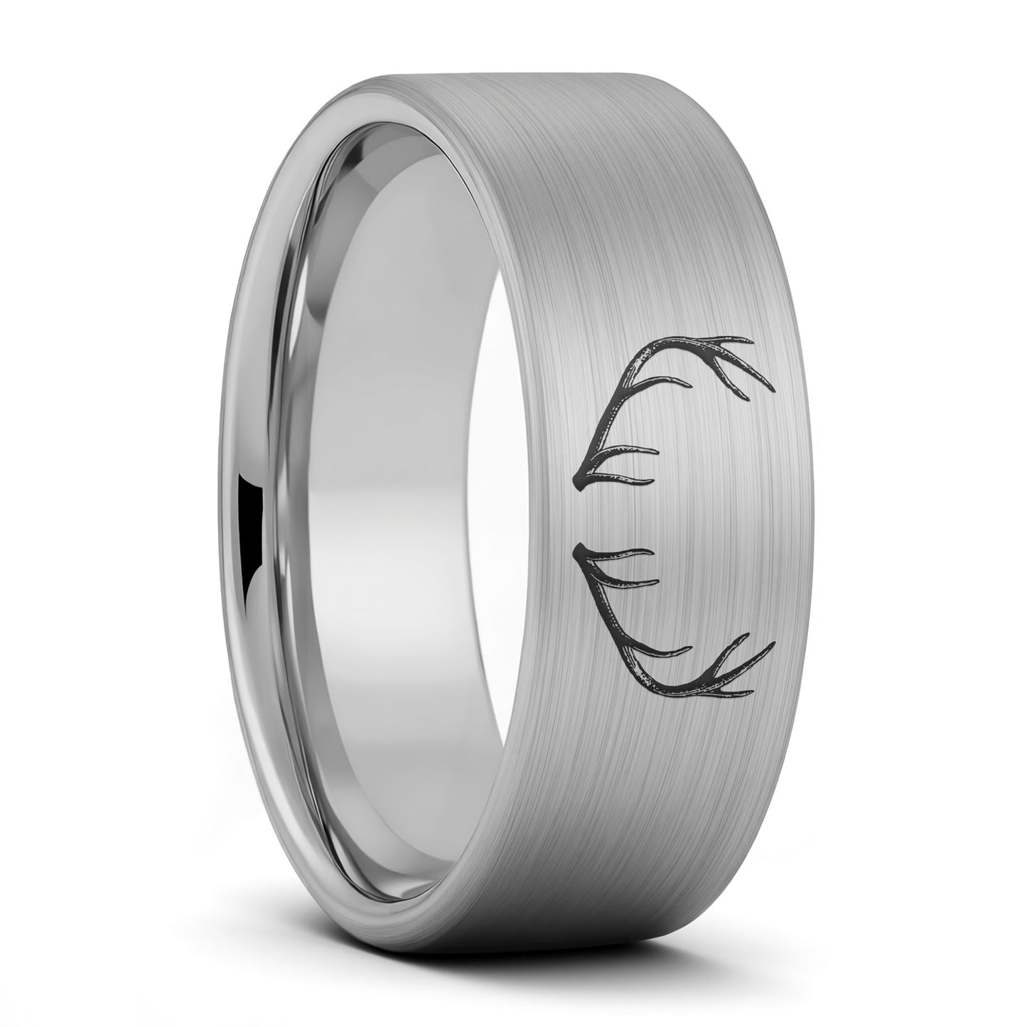 Alliance pour femme en tungstène doré brossé gravé en bois de tungstène