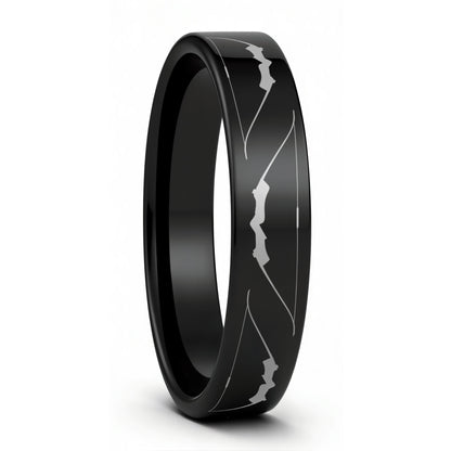 Archery Bow Tungsten Men's Wedding Band