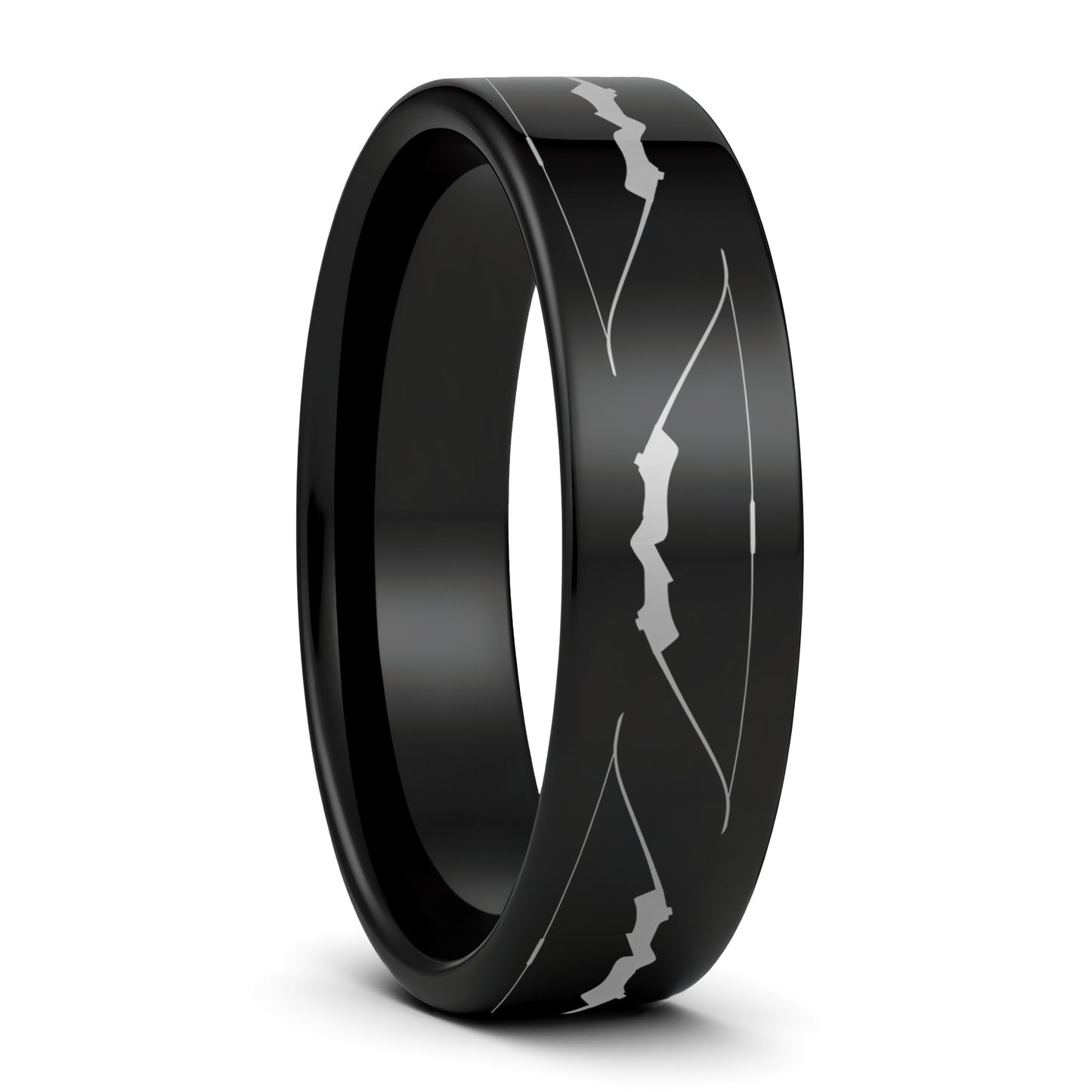 Archery Bow Tungsten Men's Wedding Band