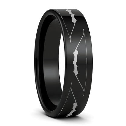 Archery Bow Tungsten Men's Wedding Band