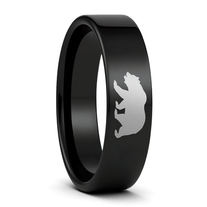 Alliance en tungstène pour hommes, ours