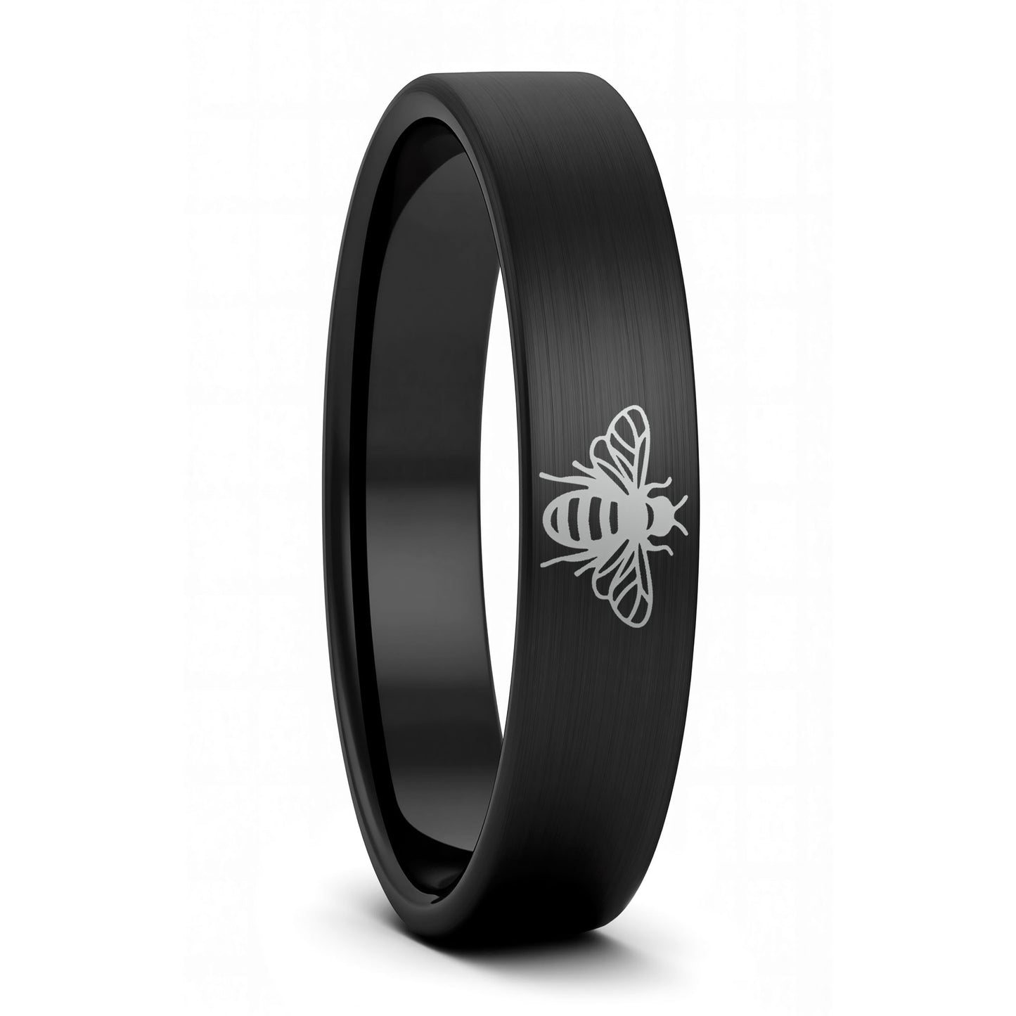 Alliance pour femme en tungstène doré brossé Bee