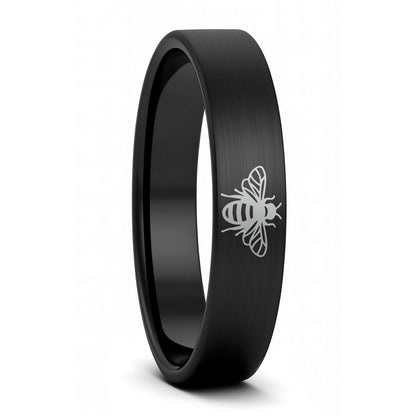 Alliance pour femme en tungstène doré brossé Bee
