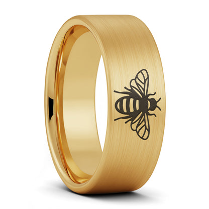 Bee Brushed Tungsten Men's Wedding Band