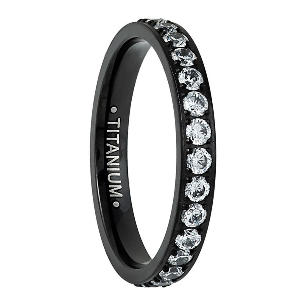 Eternity Cubic Zirconia Titanium Women's Wedding Band