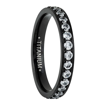 Eternity Cubic Zirconia Titanium Women's Wedding Band