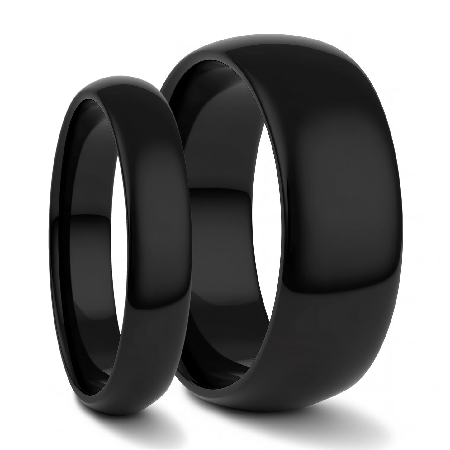Alliance pour homme en forme de dôme en tungstène noir