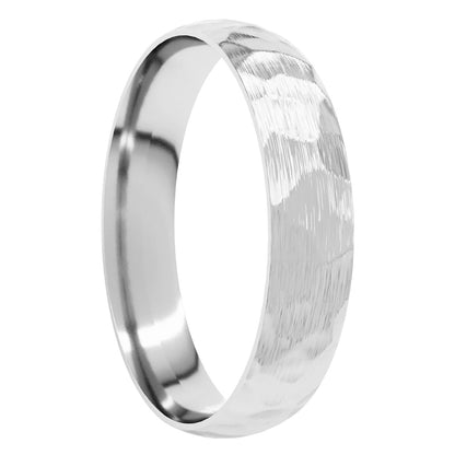 Brushed 10k Gold Hammered Women's Ring